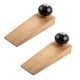 2 Pieces Black Round Ceramic Wooden Door Stopper
